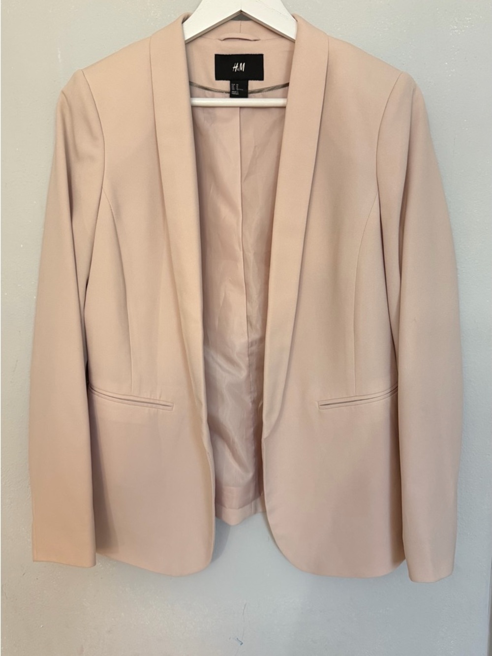 H&M Women's Light Blush Open-Front Blazer